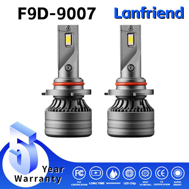 ?2x 9007 LED Headlight Bulbs Hi Lo Beam 6000K 18000LM 12 Chips Super Bright Kit