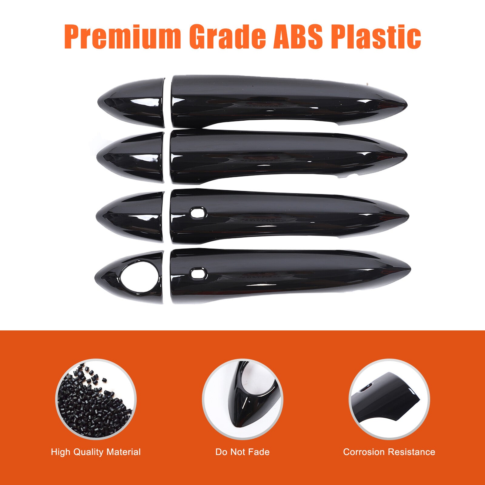 Sleek black side door handle covers with perforations for Alfa Romeo Giulia/ for Stelvio 17+- n