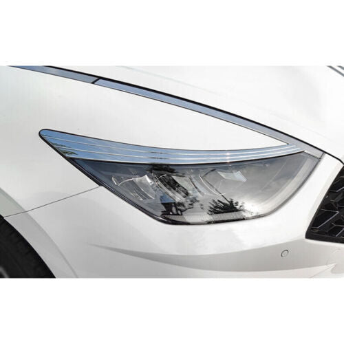 for Hyundai Sonata 2020-2023 Chrome Style Headlight Lamp Eyebrow Trims Cover 2X