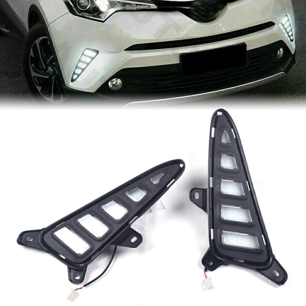 2x DRL Daytime Running Light Turn Signal Fog Lamp for Toyota CHR 2017 2018-2020