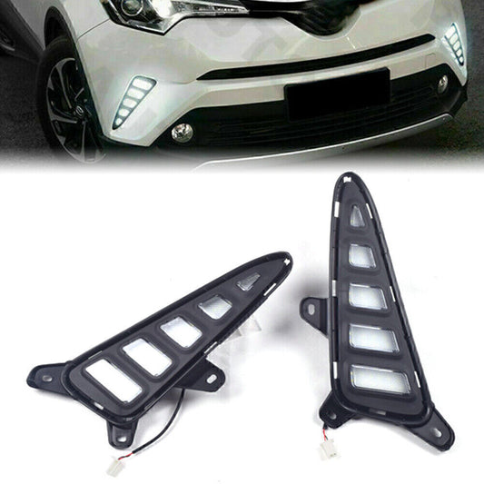 2x DRL Daytime Running Light Turn Signal Fog Lamp for Toyota CHR 2017 2018-2020
