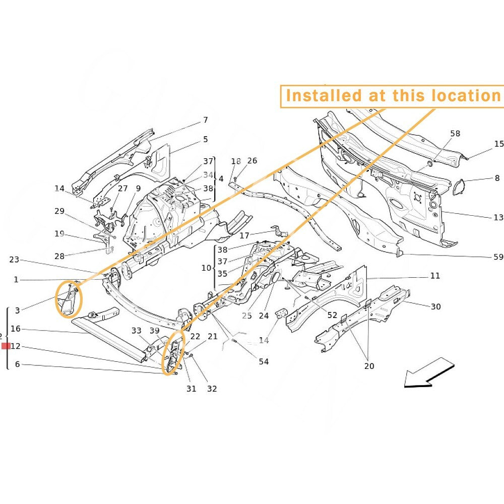 Suitable for Maserati for Levante lower beam support for radiator, 670175518/19