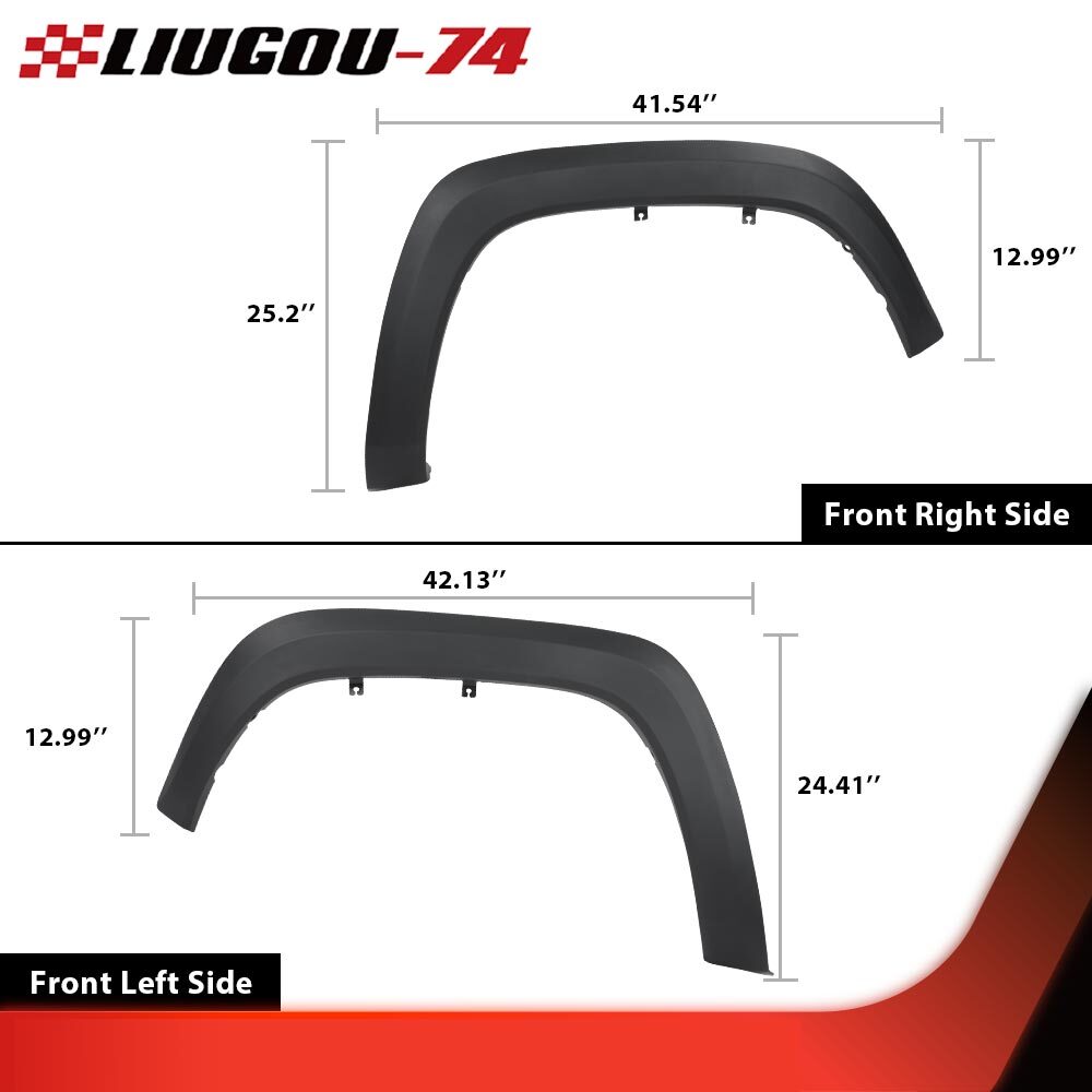 2-piece mudguard flare kit suitable for 16-21 for Toyota Tacoma front driver and passenger side Q