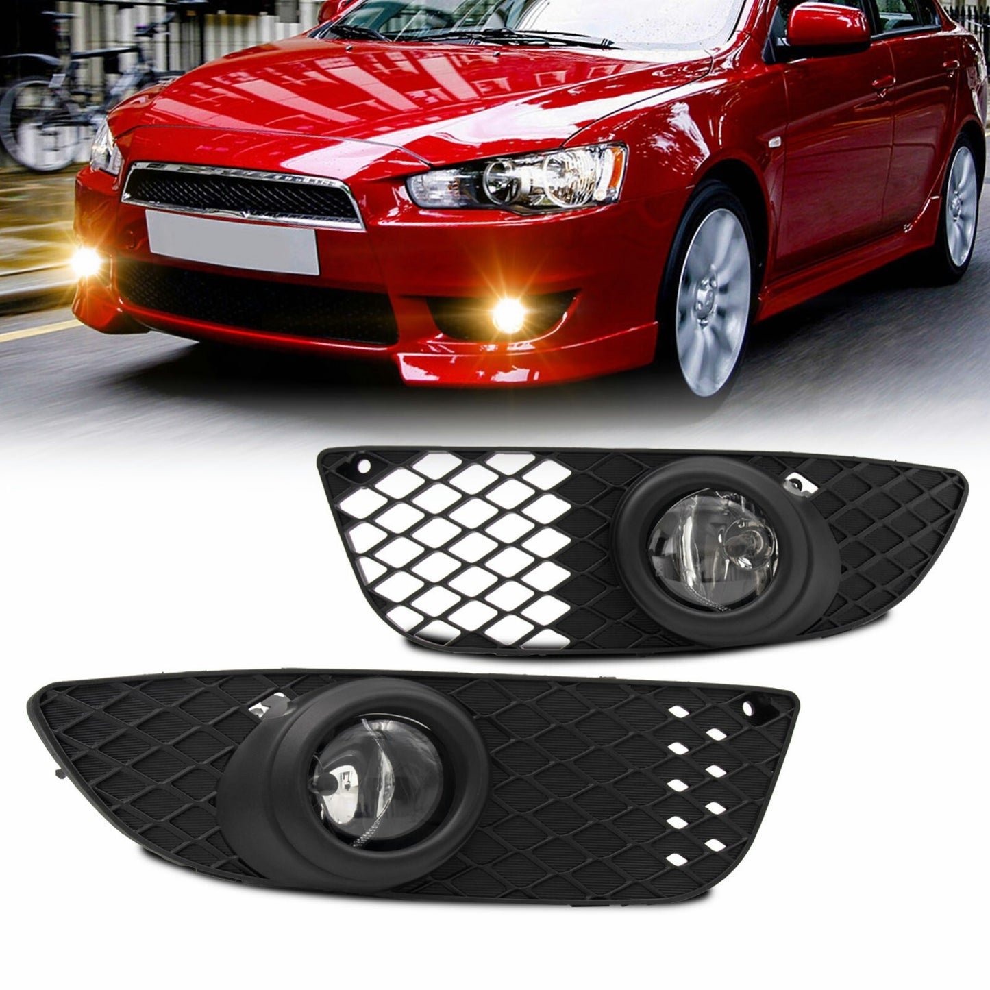 Fit For 2008-2014 for Lancer Clear Lens 1 Pair Front Bumper Fog Light - v