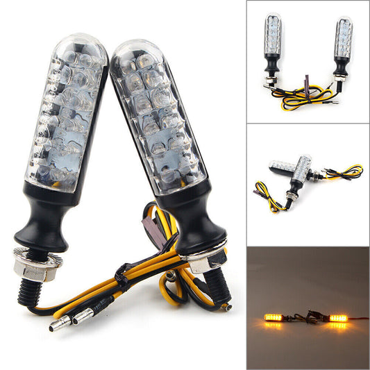2¡Á Universal Motorcycle Turn Signal Lights Indicator Blinker Amber Bulbs 12V Q
