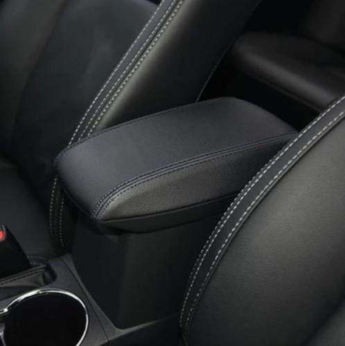 Black leather console armrest box panel cover for Toyota for Corolla 2007 - 2013