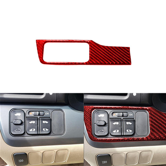 Red for Honda Odyssey Carbon Fiber Headlight Switch Control Frame Cover Trim
