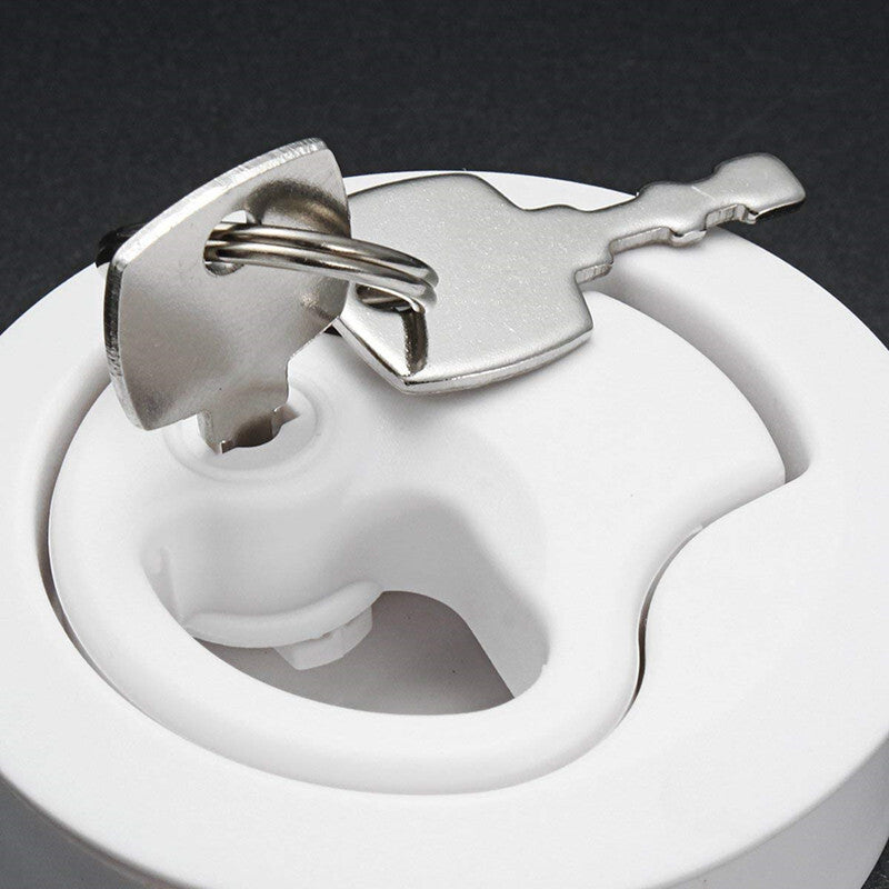 2 x White Plastic RV/Yacht/Boat Deck Latch Door 2-inch Punch-Pull Grand Slam Lock Parts