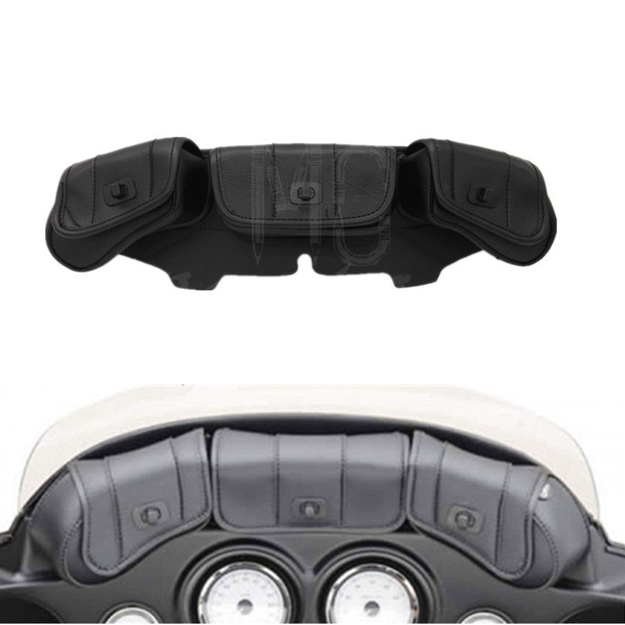 3 Pouch Pocket Fairing Windshield Bag for Harley Touring Electra Street Glide Q