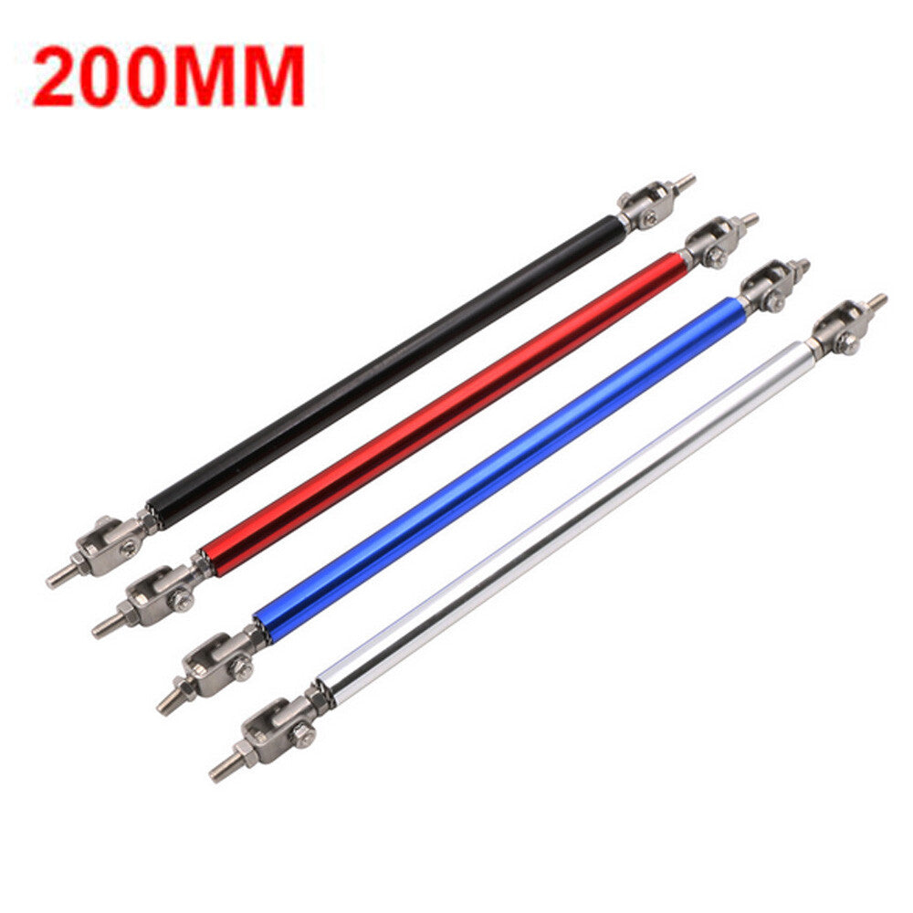 Adjustable 200MM Front Bumper Lip Splitter Rod Strut Tie Bar Support Kit 1 Pair Q