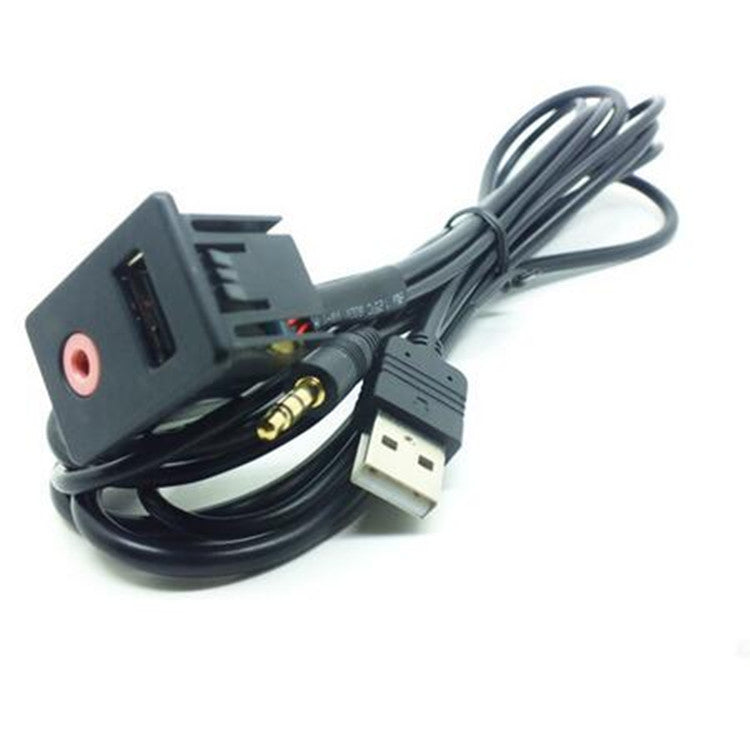 3.5mm AUX Male Mounting Adapter Panel Input Auto Boat Audio Dash Flush Mount USB