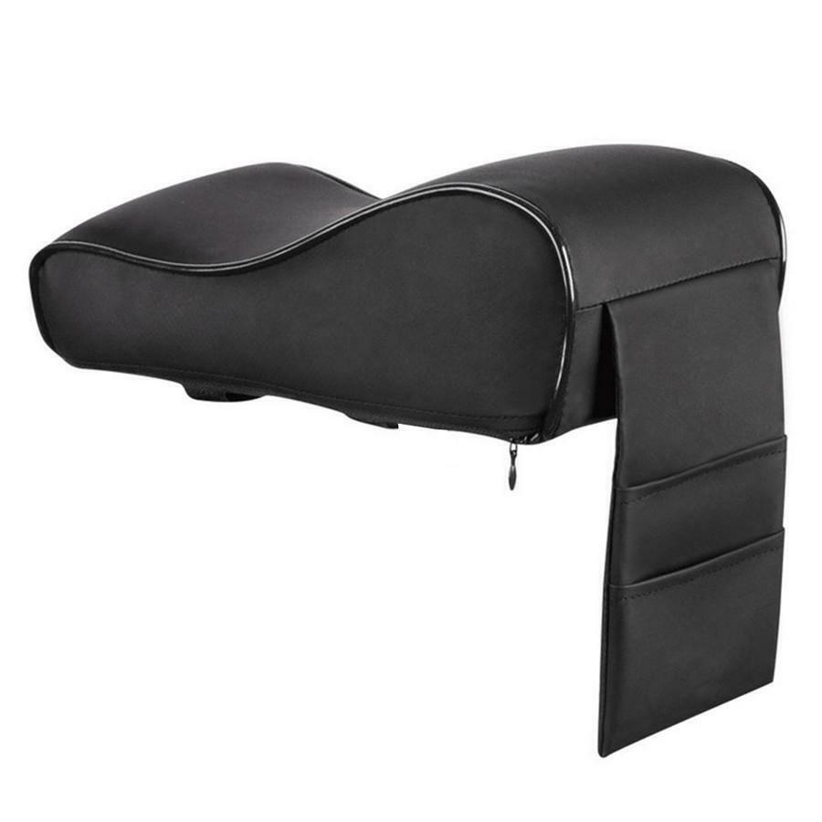 Center console armrest box with storage bag, black, suitable for cars, trucks, SUVs, 1PC- n