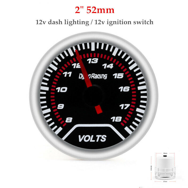 252mm 12V Car Boat 8-16V Voltmeter Volt Voltage Gauge Meter LED Part v