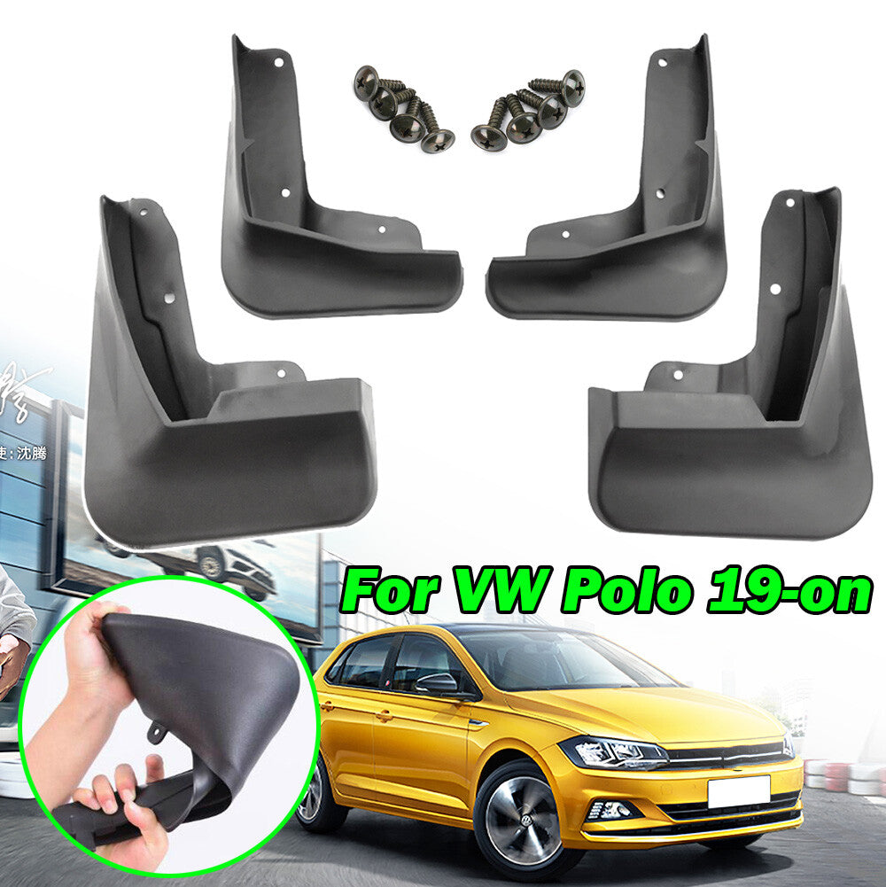 Set OE Styled for VW Polo 6 MK6 AW Hatch 19-23 Mud Flaps Splash Guards Mudguards Q