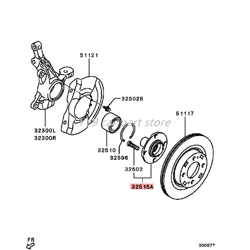 Front Axle Wheel HUB Assy fit for Mitsubishi Mirage Attrage A03A A05A A13A 2012