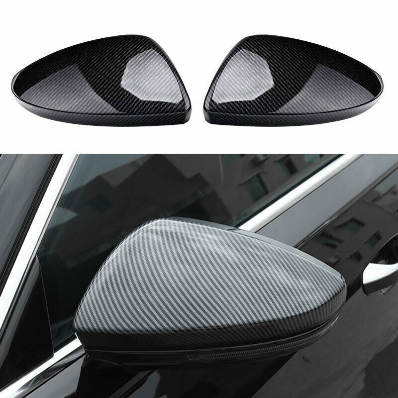 2P for Audi for A8 2019-2023 ABS Carbon Fiber Rear View Side Door Mirror Cover Trim