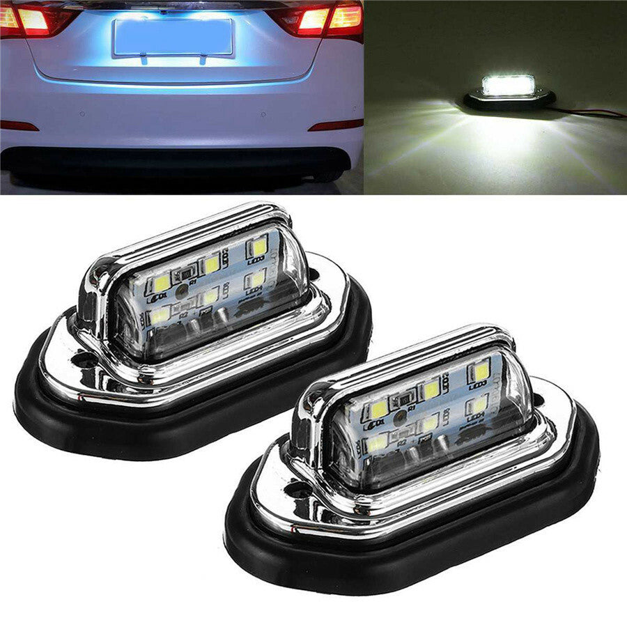 2Pcs LED License Plate Light Signal Tail Lamp Waterproof Kit For Car Accessories