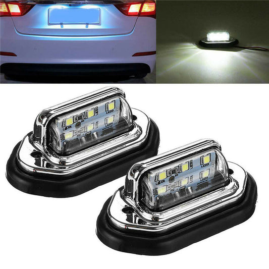 2Pcs LED License Plate Light Signal Tail Lamp Waterproof Kit For Car Accessories