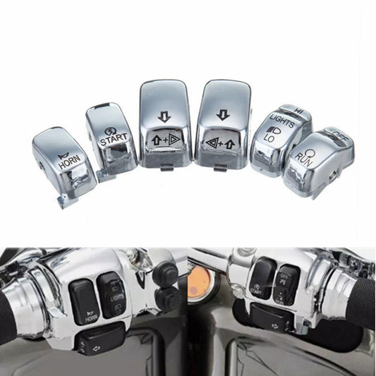 Chrome Hand Control Switch Housing Cap Button for Harley Touring Softail 96-13 Q