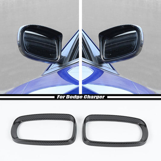 For 2015-2023 for Dodge Charger Carbon Fiber Rearview Mirror Rain Eyebrow Cover Trim