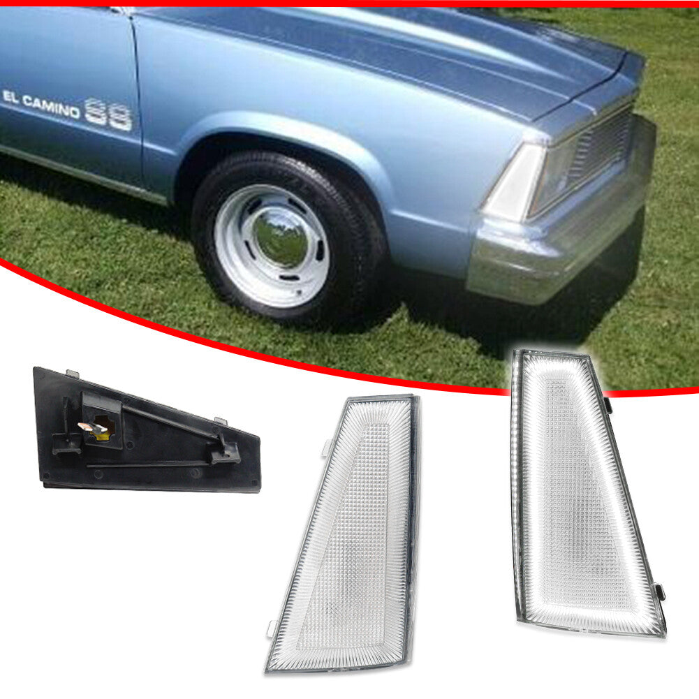 Suitable for 80-81 El Camino&Malibu transparent white front marker light- v