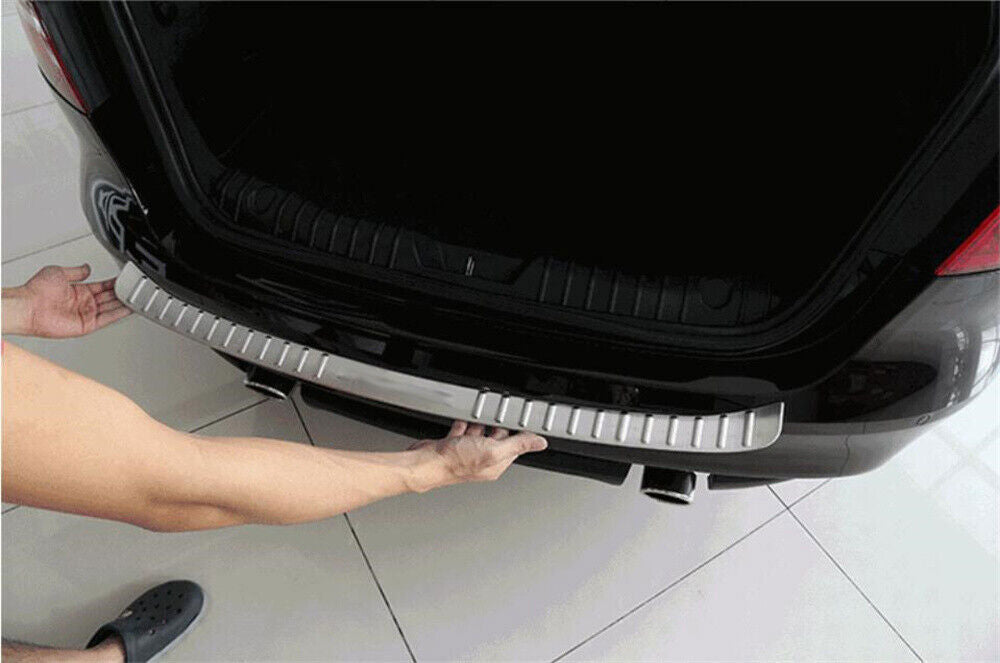 Outer Rear Bumper Guard Protector Cover for Jaguar F-PACE 17-24 Steel Silver B n