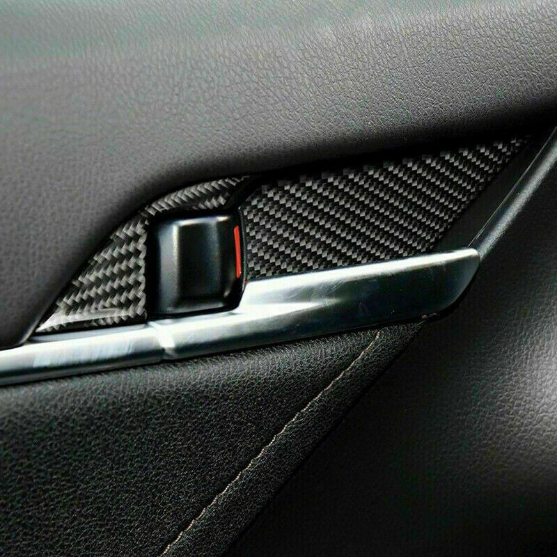 Real Carbon Fiber Inner Door Handle Bowl Cover Trims for Toyota for Camry 2018-2023