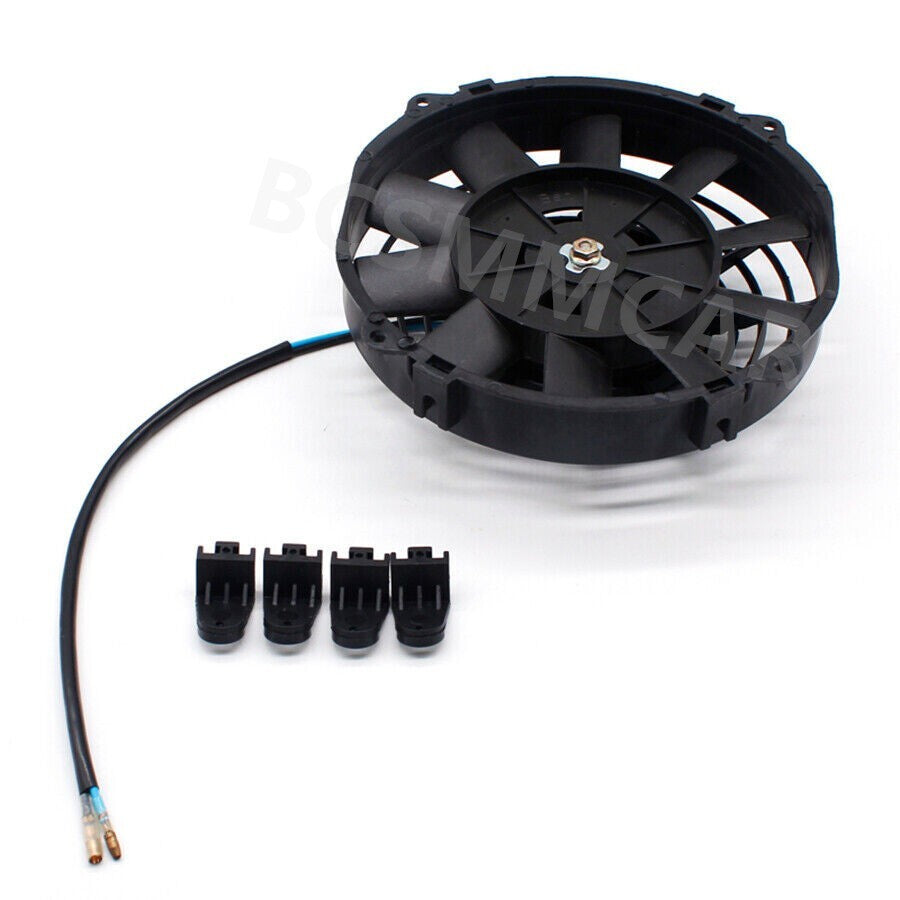 8in Car Slim Fan Push Pull Electric Radiator Cooling 12V Mount Auto Cooler Kit Q