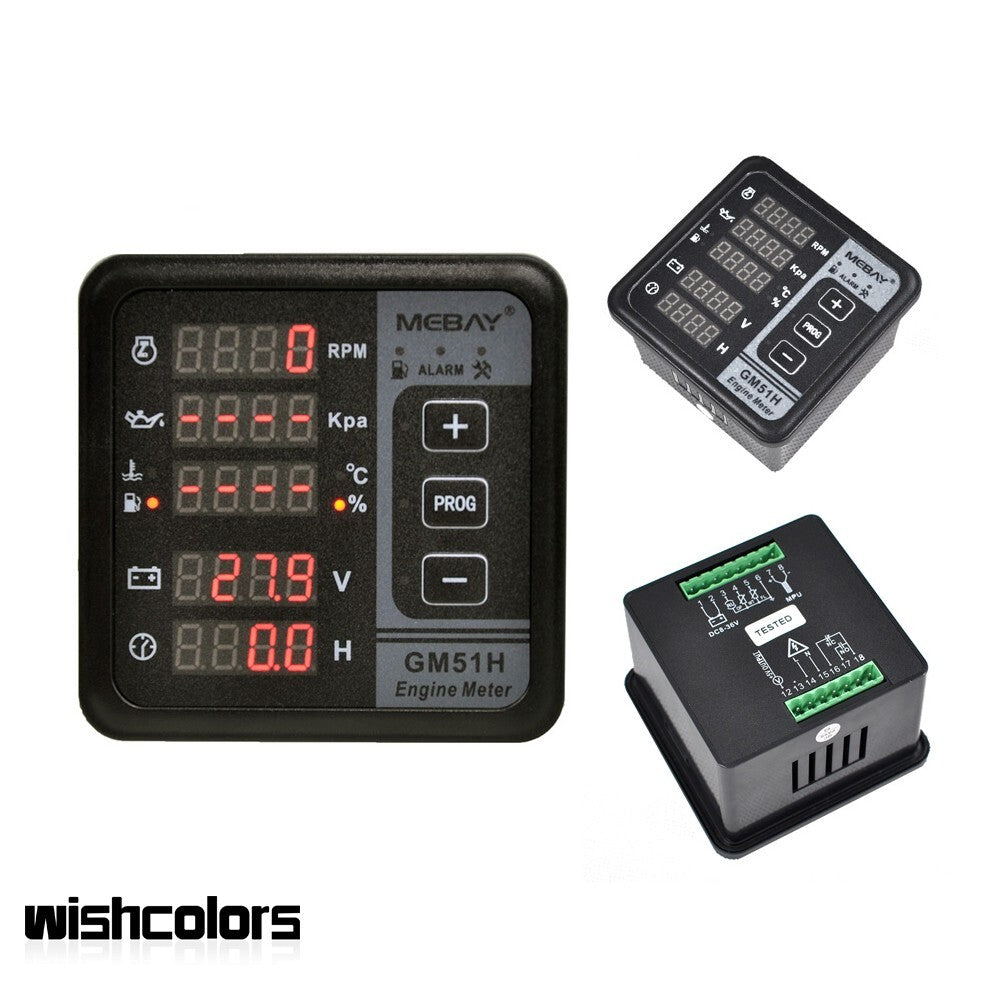Digital Engine Meter RPM Tachometer for Diesel Speed Oil pressure Water Temp WIS