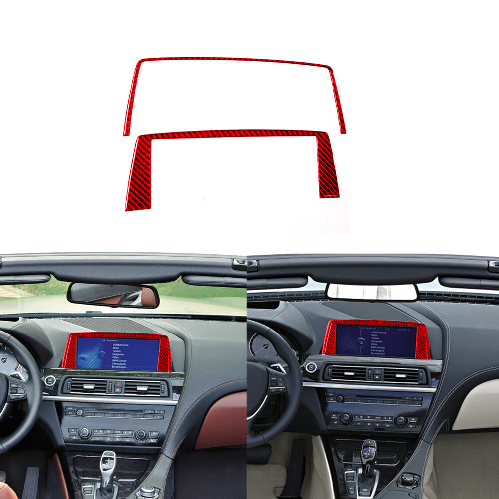 Red Carbon Fiber Gear Shift Panel Decorative Cover Trim for Camry 2012-14 v