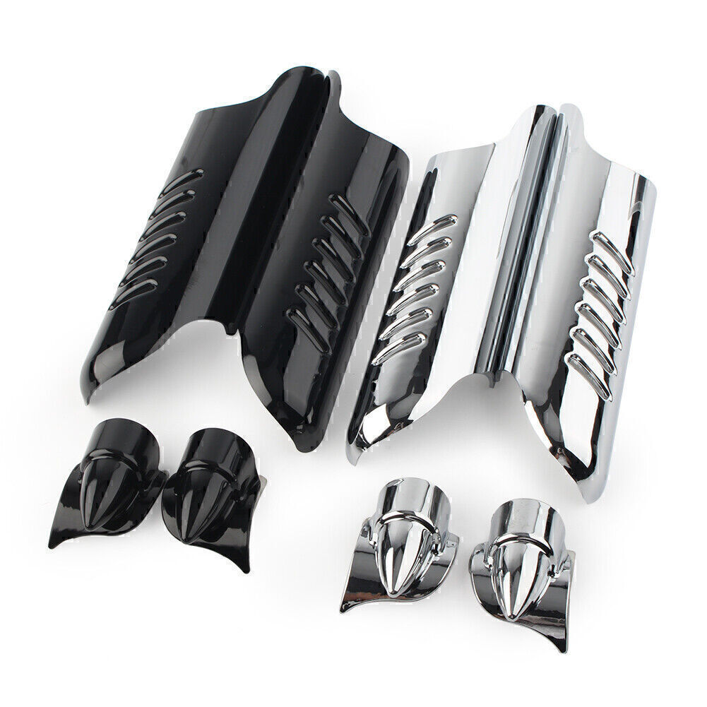 Chrome Fork Lower Leg Deflectors Shield Cover Fit for Harley Touring FLHT 2000-13 01 Q