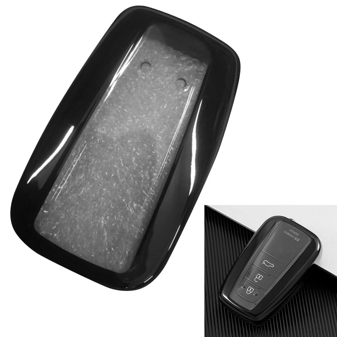 Black TPU for Smart Key Fob Case Cover Fit for Camry for Land Cruiser Prado LC150 v