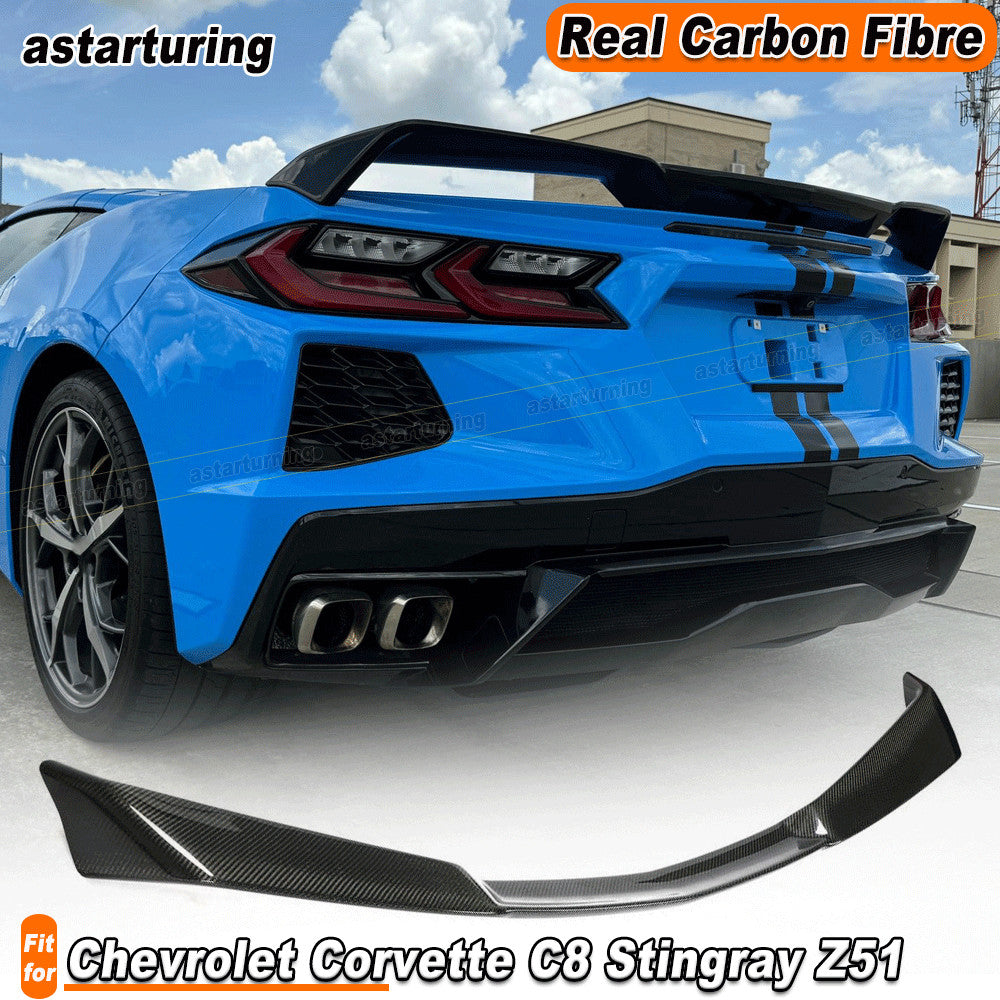 for Chevrolet for Corvette C8 Stingray Z51 REAL CARBON Rear Trunk Spoiler High Wing