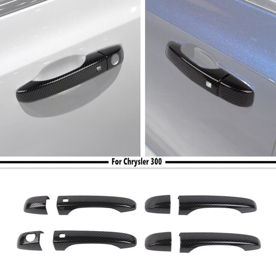 For 2011-2023 for Chrysler 300 Carbon Fiber Exterior Door Handle Decor Cover Trim 8P v