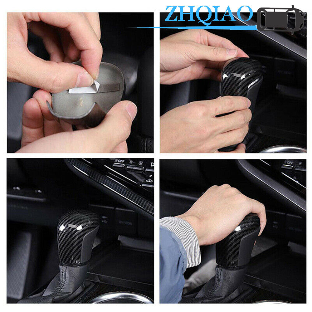 Carbon Fiber Style ABS Gear Shift Knob Cover Trim Fit for Toyota for Camry 2018-2020