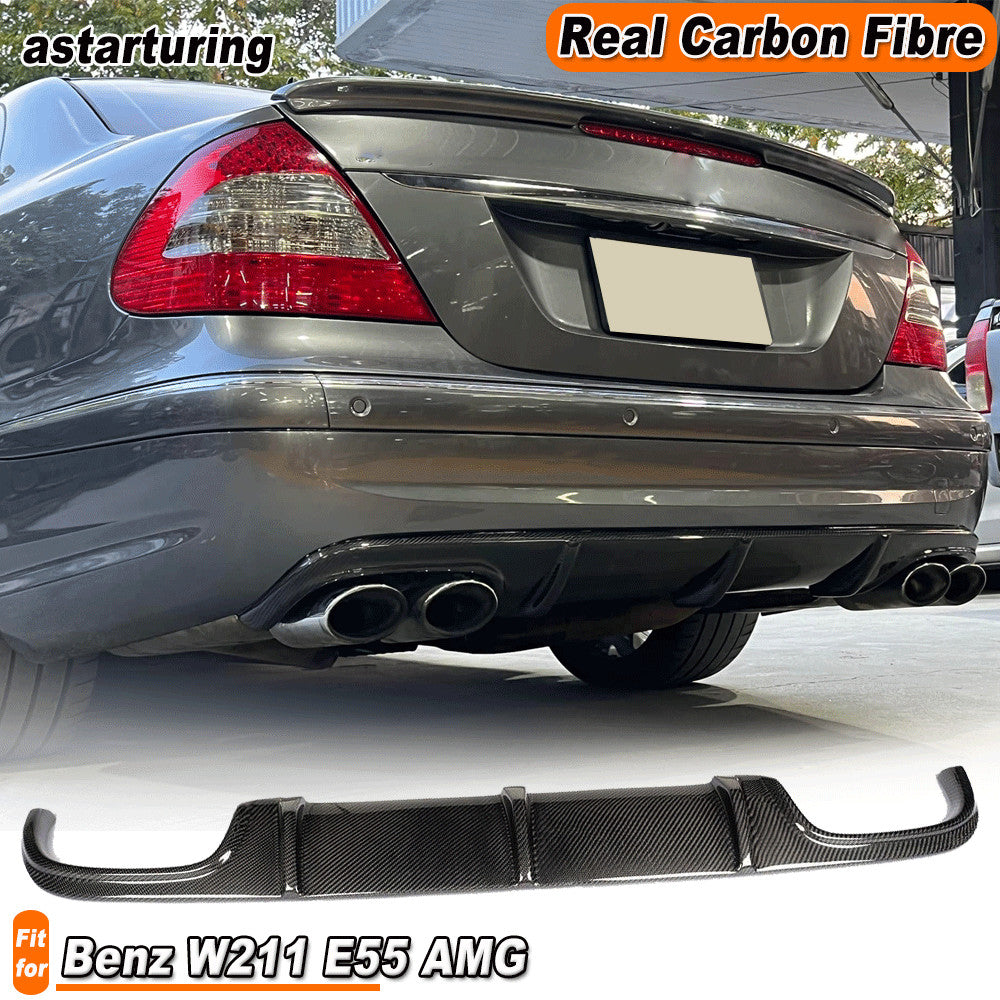 for Benz E-class W211 E55 Sedan 03-06 Rear Bumper Diffuser Lip Carbon Fiber