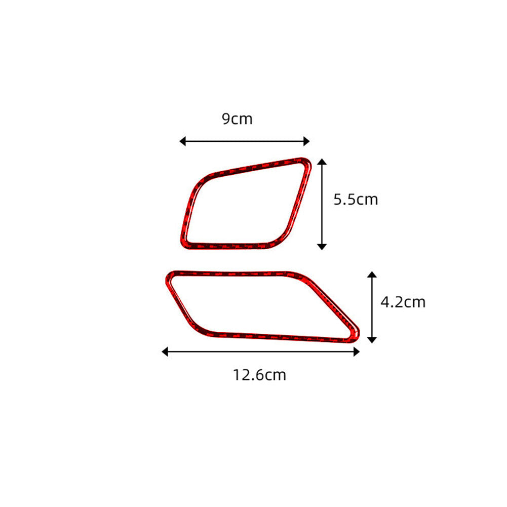 Red Carbon Fiber Dashboard Air Vent Outlet Trim for Subaru Forester 2009-2013 v