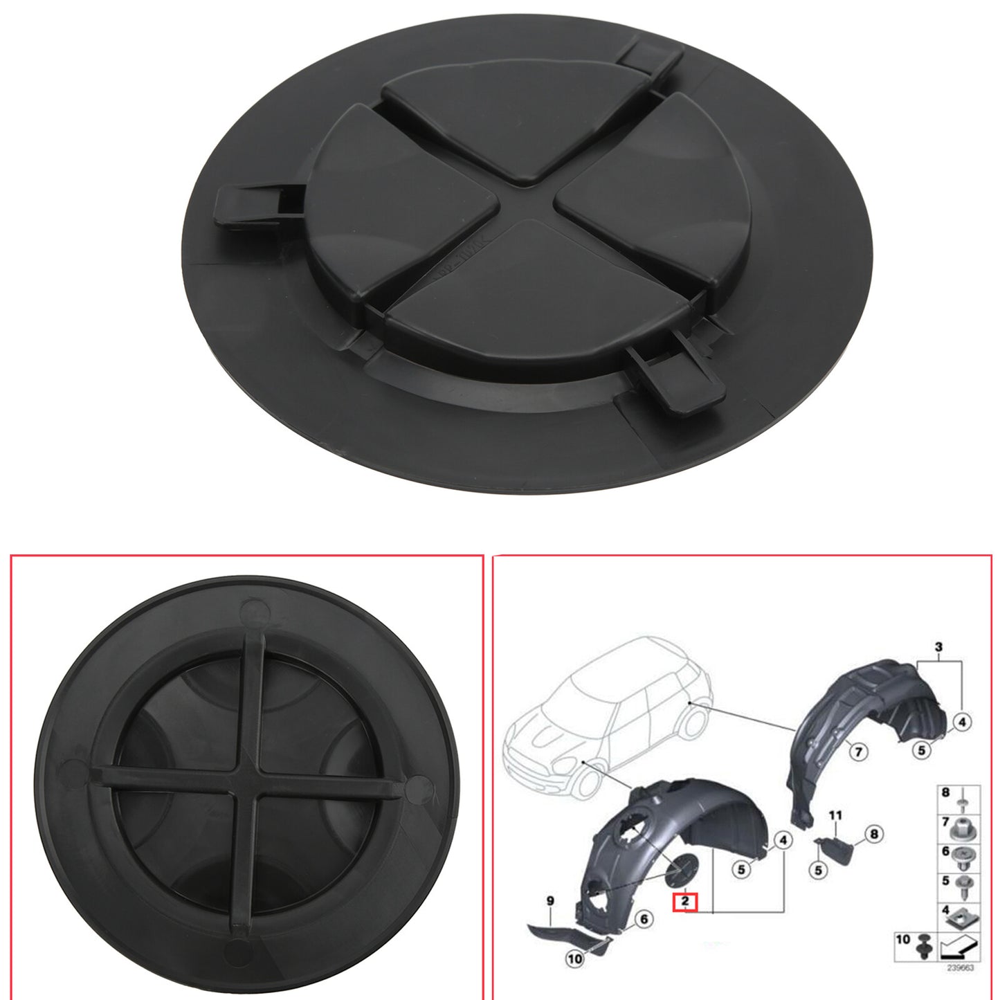 Front Wheel Mudguard Cover Inner Lining Bulb Cap for Mini Cooper R55 R56 R57 R58 Q