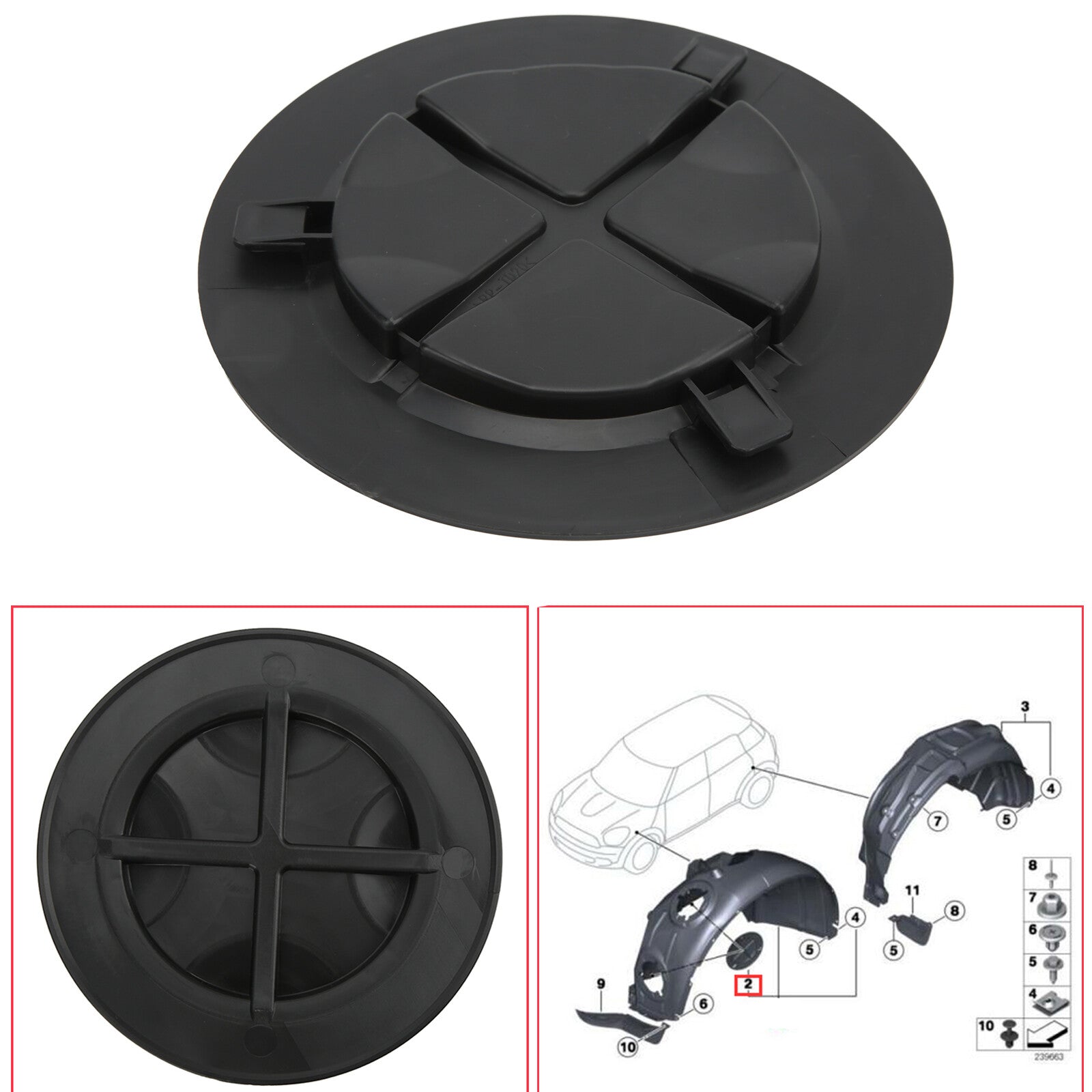 Front Wheel Mudguard Cover Inner Lining Bulb Cap for Mini Cooper R55 R56 R57 R58 Q