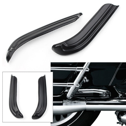 2x Black Louvered Swingarm Covers Accent Trim for Harley Touring Dresser 09-20