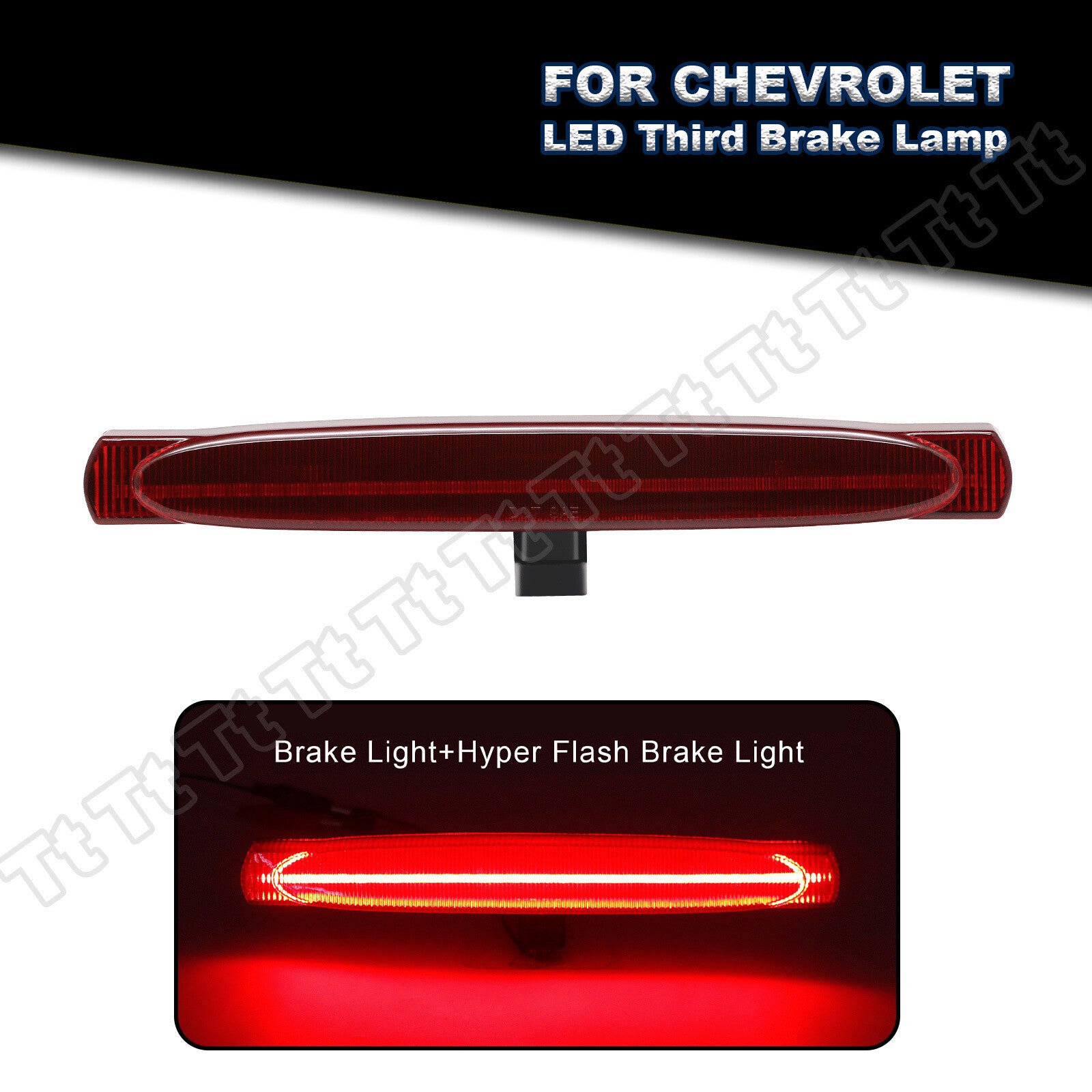 Suitable for 1997-04 for Corvette C5 red LED F1 style flash third tail brake light- v