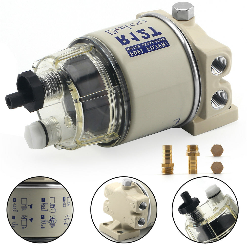Boat Marine Spin-on for 120AT Fuel Filter Water Separator R12T With Fuel Fitting Q