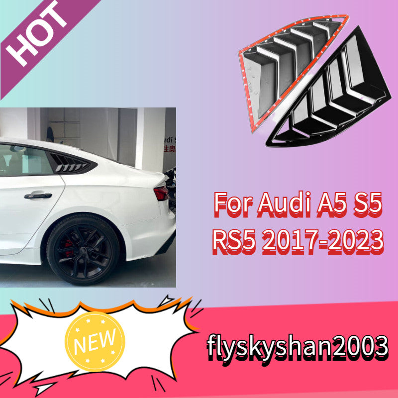 for Audi A5 S5 RS5 2017-2023 Glossy Black Side Vent Scoop Window Louver Shutter