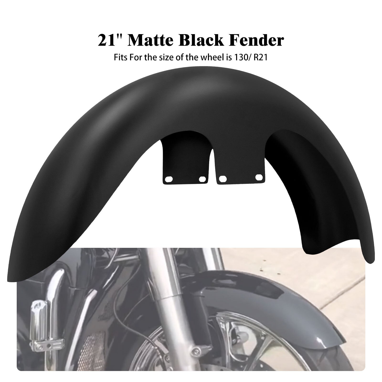 Matt Black 130/ 21Wrap Front Fender for Harley Touring Road Electra Glide 96-23