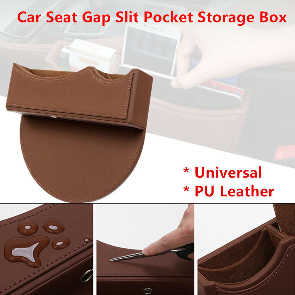 PU leather car SUV for seat gap console vent pocket storage box storage box brown - n