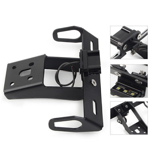 Rear License Plate Holder W/ LED Light Black for Kawasaki ZX-10R 636 ZX-6R