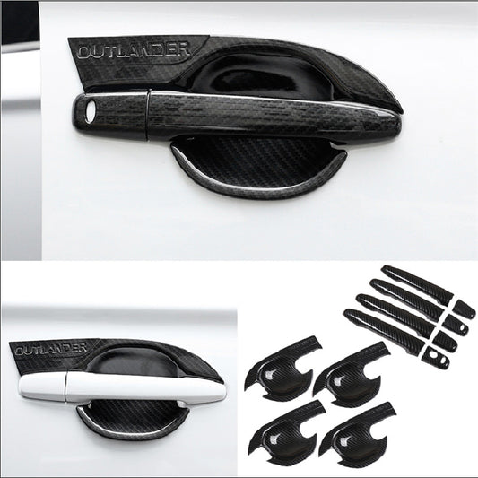12X Carbon Fiber Door Handle+Bowl Cover Trim for Mitsubishi Outlander 2013-2021