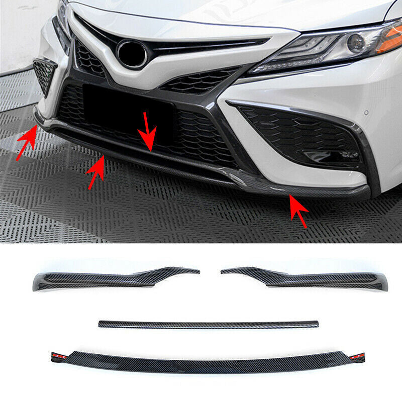 for Toyota for Camry 2021-2023 carbon fiber Front Bumper Lip Splitter Moulding Cover
