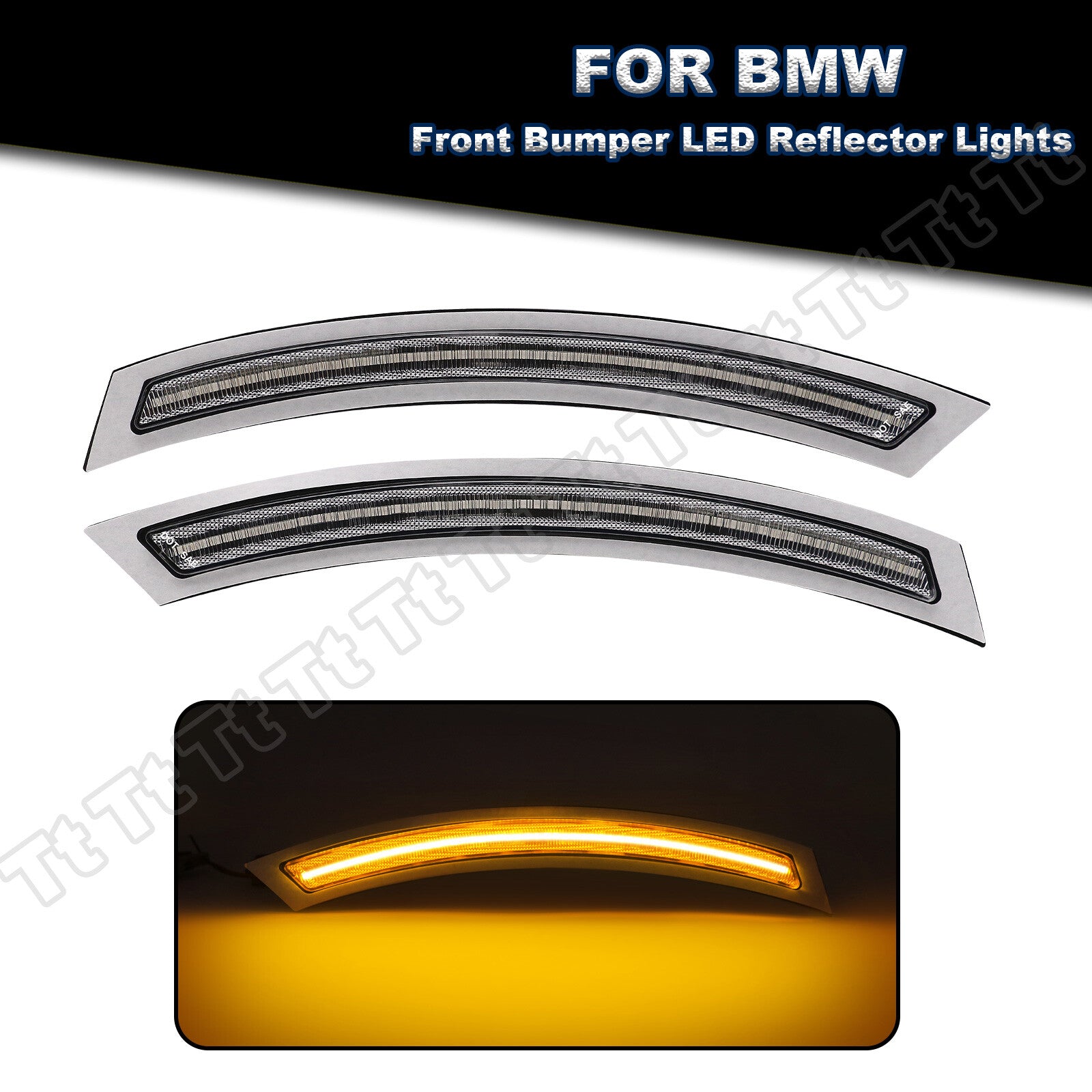 For 2014-18 for X5 M F15 F85 LED Front Bumper Side Marker Reflector Light Transparent - v