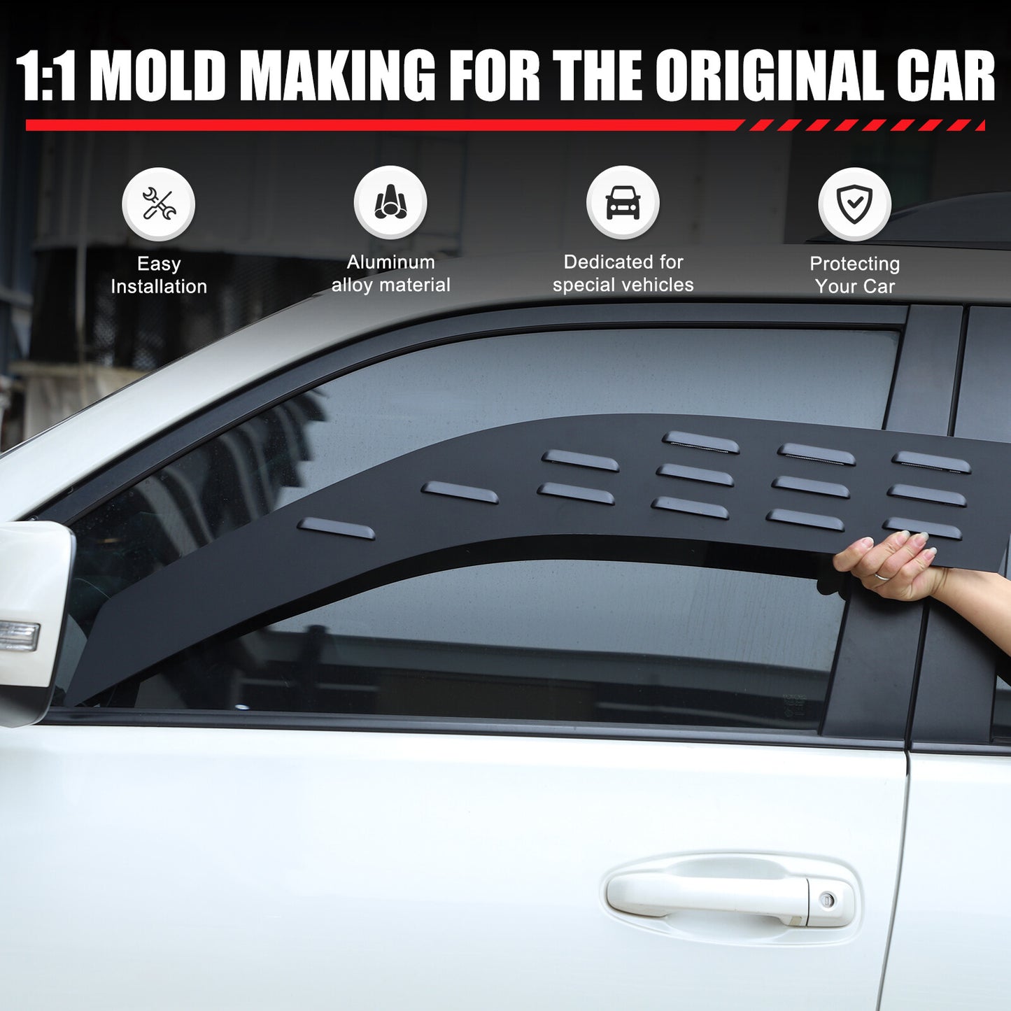 Front door and window louver ventilation panels suitable for Lexus GX460 2010-2023 Aluminum